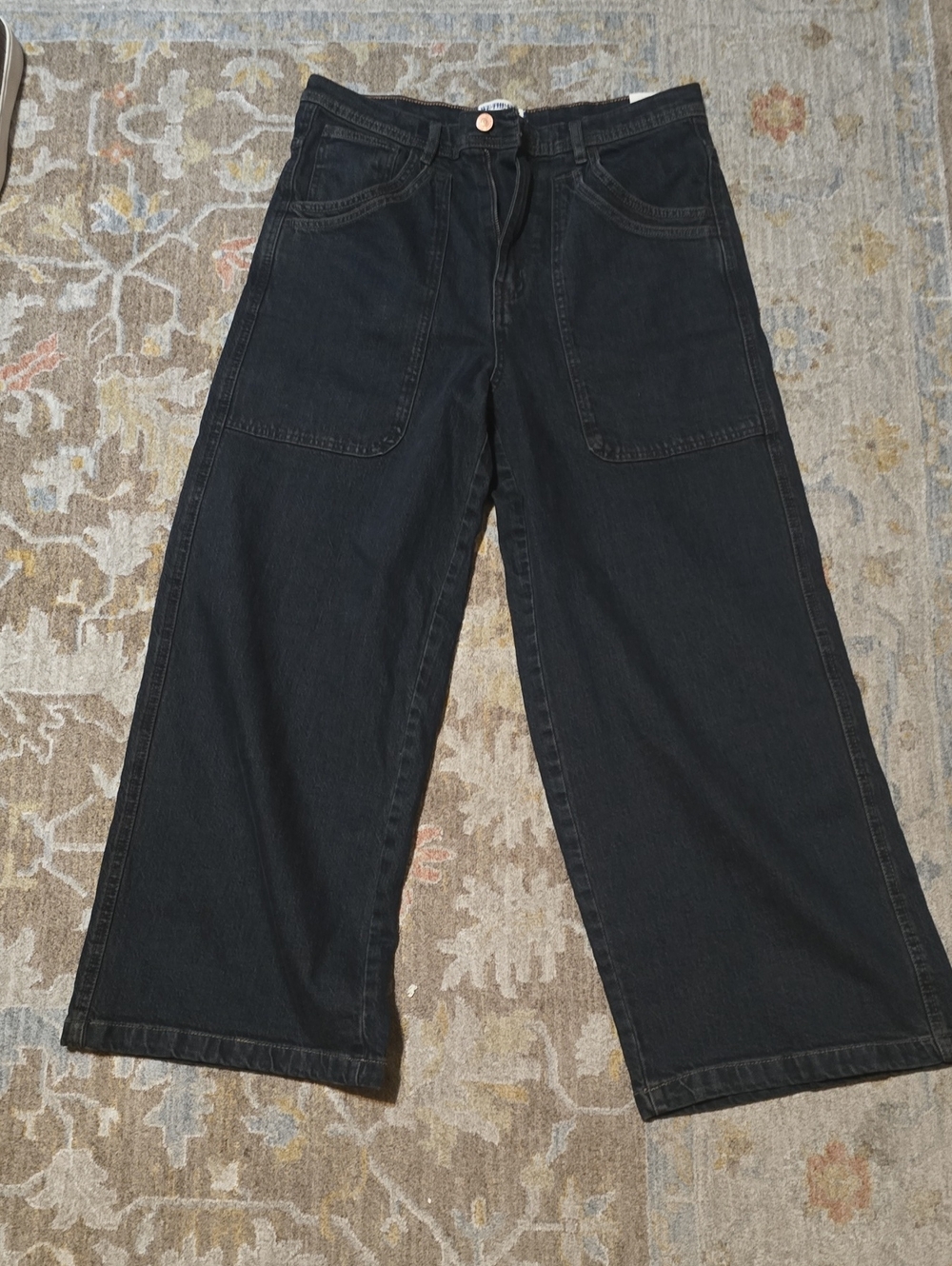 Free The People Wide Leg Black Jeans